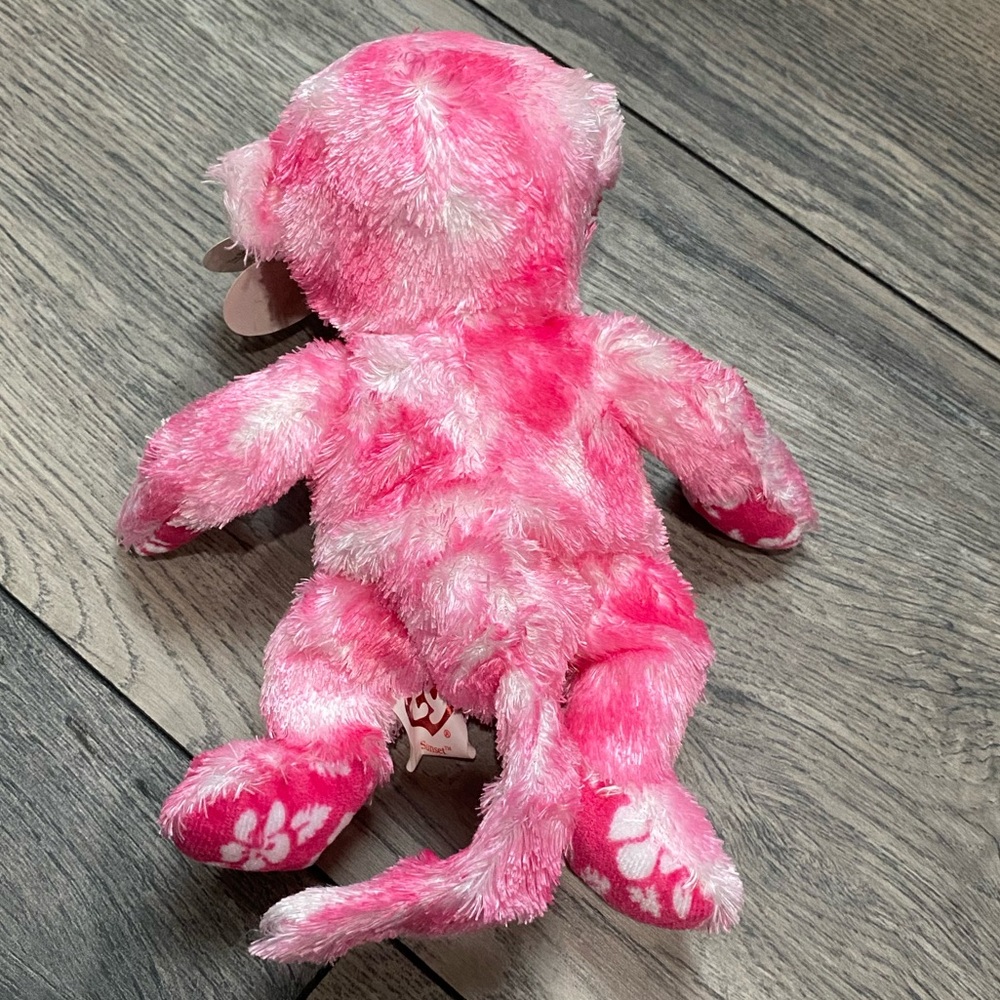 Ty Beanie Baby "Sunset" the Pink Monkey - Picture 5 of 5